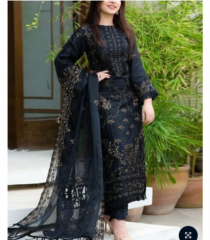 LUXURY EMBROIDERED COTTON DRESS 2025 CHIFFON DUPATTA