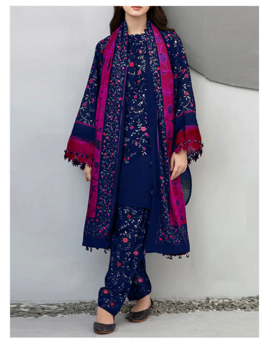 Premium Bana Dora Lawn Digital Printed Dress With Printed Lawn Dupatta & Digital Printed Trouser (Unstitched) (DRL-2126)