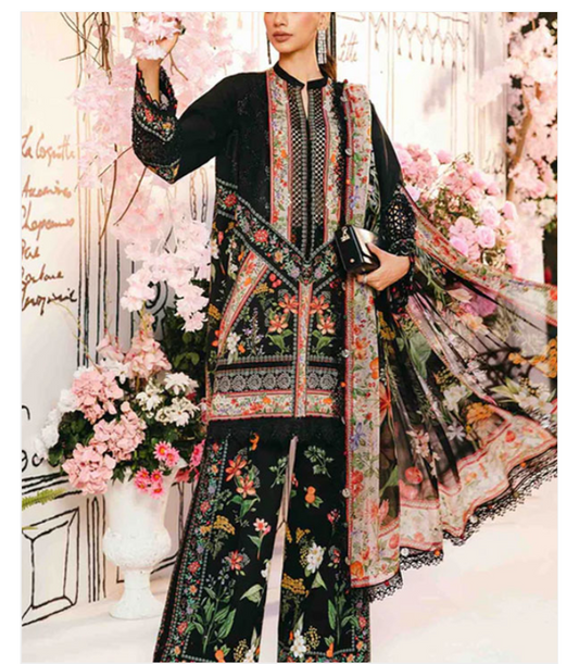 Digital Printed Lawn Embroidered Dress With Printed Chiffon Dupatta (Unstitched) (DRL-2273)
